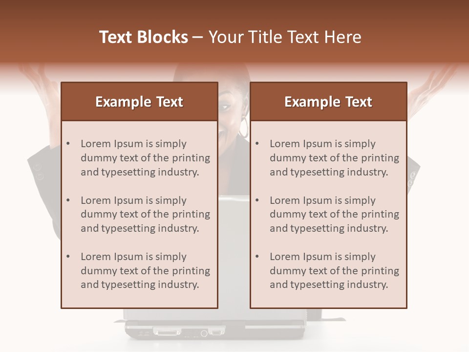 Business Woman Having Success Online On Her Laptop - Isolated Over A White Background PowerPoint Template