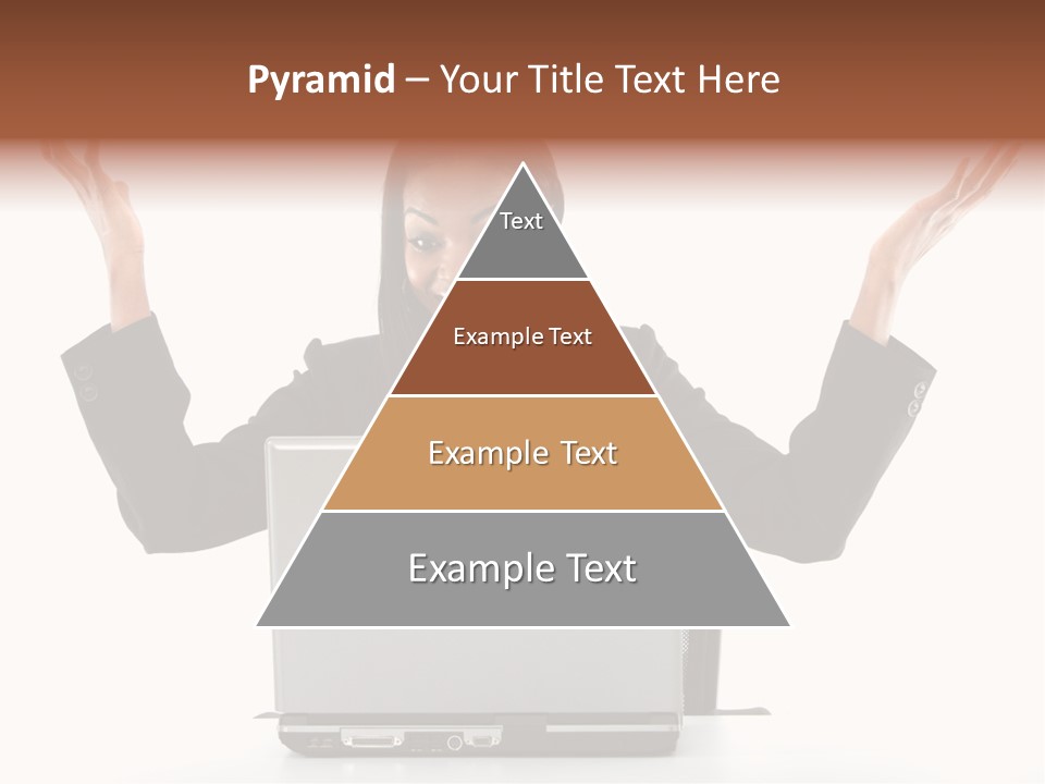 Business Woman Having Success Online On Her Laptop - Isolated Over A White Background PowerPoint Template