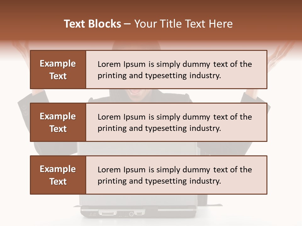 Business Woman Having Success Online On Her Laptop - Isolated Over A White Background PowerPoint Template