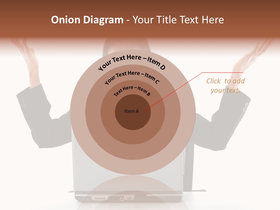 Business Woman Having Success Online On Her Laptop - Isolated Over A White Background PowerPoint Template