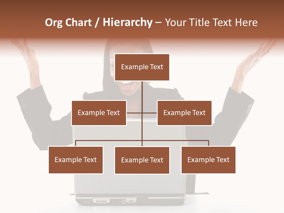 Business Woman Having Success Online On Her Laptop - Isolated Over A White Background PowerPoint Template