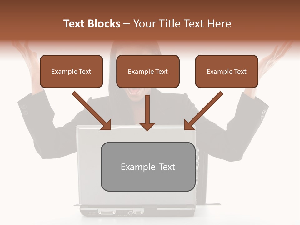 Business Woman Having Success Online On Her Laptop - Isolated Over A White Background PowerPoint Template