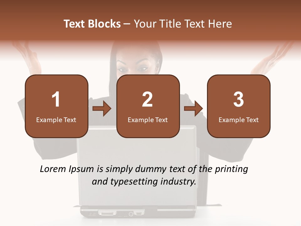 Business Woman Having Success Online On Her Laptop - Isolated Over A White Background PowerPoint Template