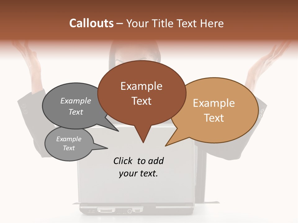 Business Woman Having Success Online On Her Laptop - Isolated Over A White Background PowerPoint Template