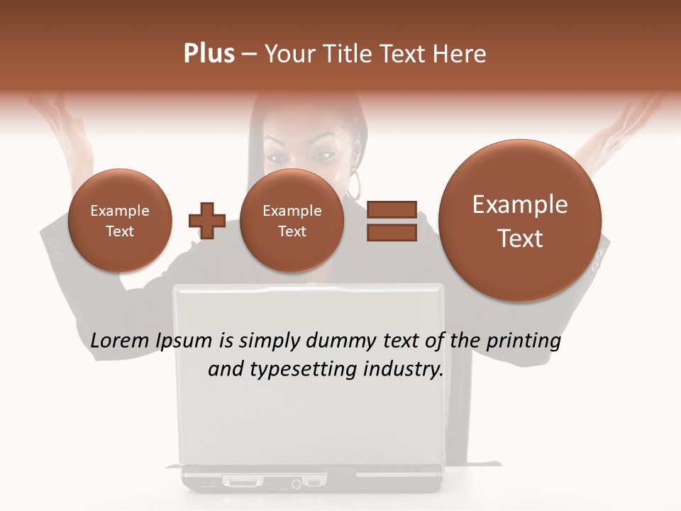 Business Woman Having Success Online On Her Laptop - Isolated Over A White Background PowerPoint Template