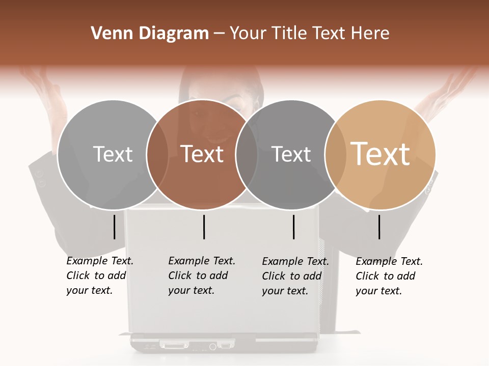 Business Woman Having Success Online On Her Laptop - Isolated Over A White Background PowerPoint Template