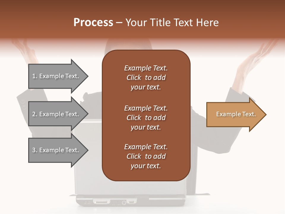Business Woman Having Success Online On Her Laptop - Isolated Over A White Background PowerPoint Template