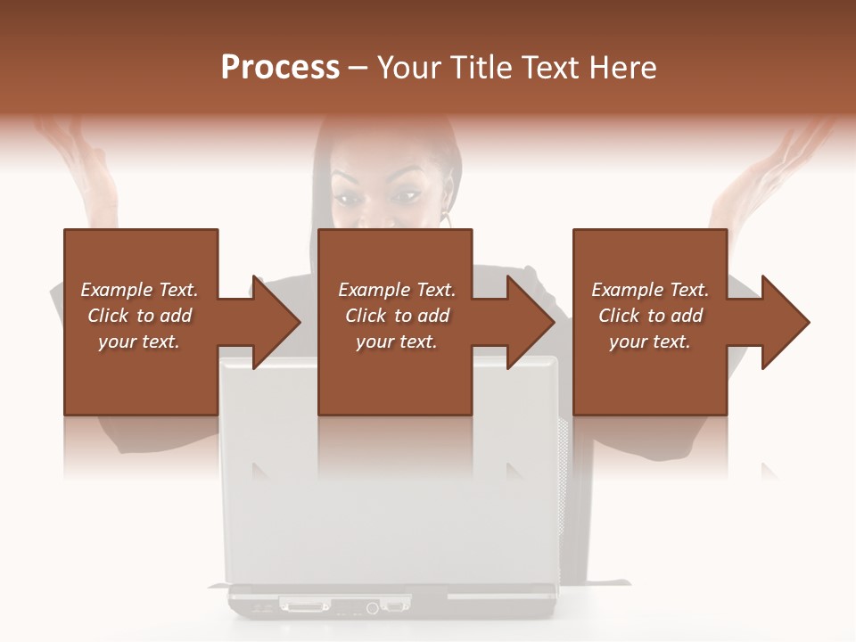 Business Woman Having Success Online On Her Laptop - Isolated Over A White Background PowerPoint Template