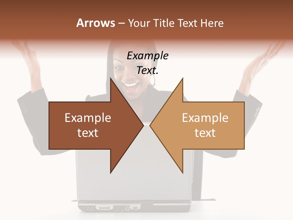 Business Woman Having Success Online On Her Laptop - Isolated Over A White Background PowerPoint Template