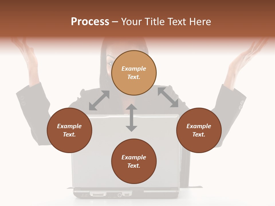 Business Woman Having Success Online On Her Laptop - Isolated Over A White Background PowerPoint Template