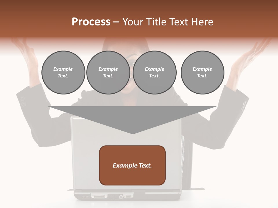 Business Woman Having Success Online On Her Laptop - Isolated Over A White Background PowerPoint Template