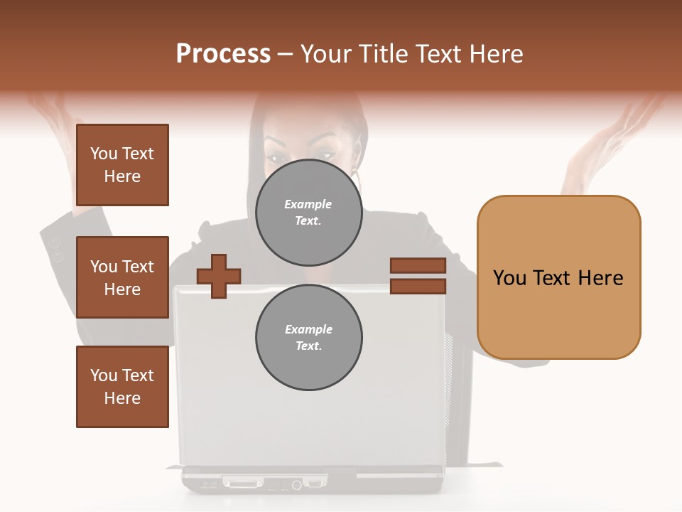 Business Woman Having Success Online On Her Laptop - Isolated Over A White Background PowerPoint Template