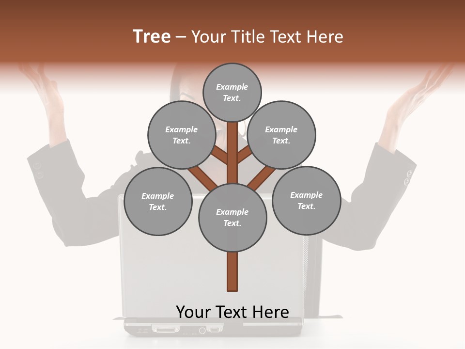 Business Woman Having Success Online On Her Laptop - Isolated Over A White Background PowerPoint Template