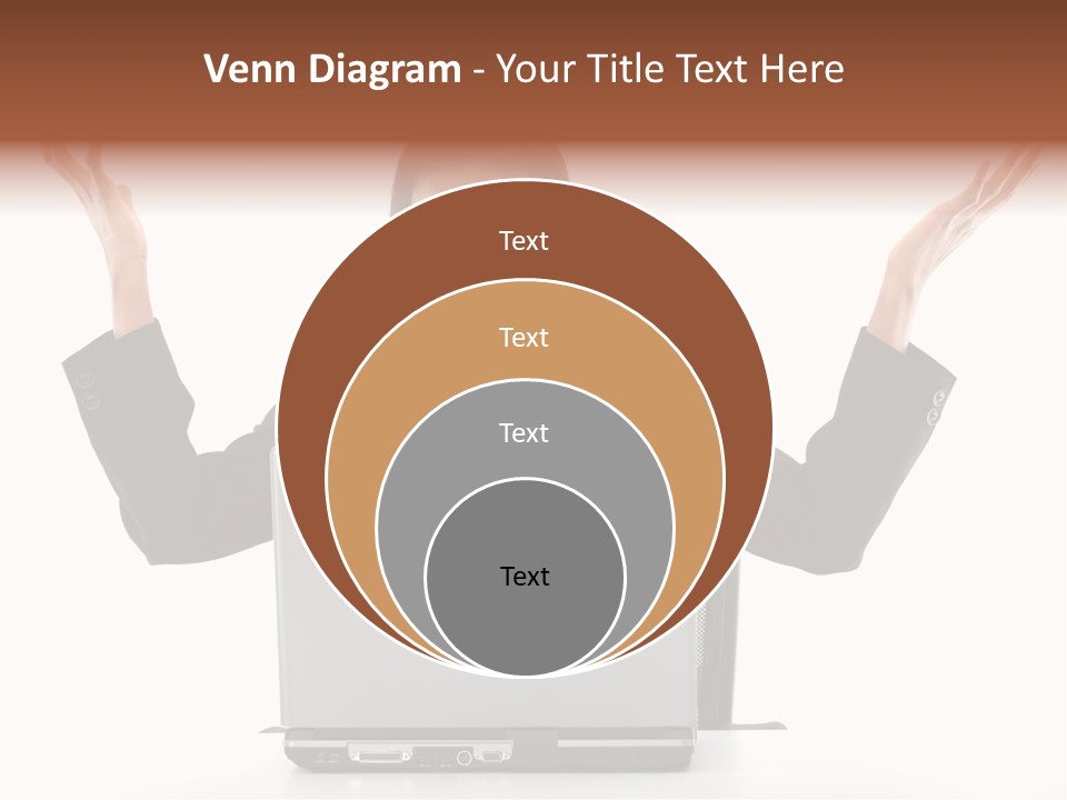 Business Woman Having Success Online On Her Laptop - Isolated Over A White Background PowerPoint Template