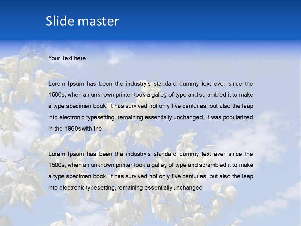 Beautiful Flower Yucca. Closeup PowerPoint Template