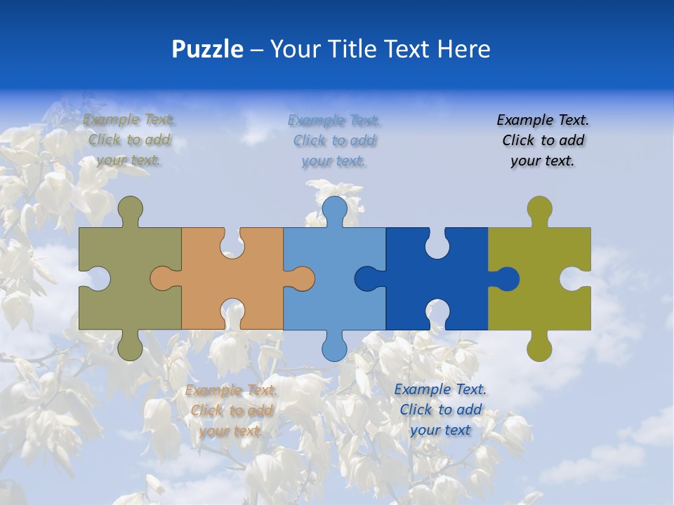 Beautiful Flower Yucca. Closeup PowerPoint Template