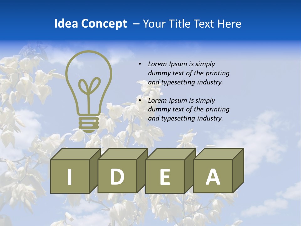 Beautiful Flower Yucca. Closeup PowerPoint Template