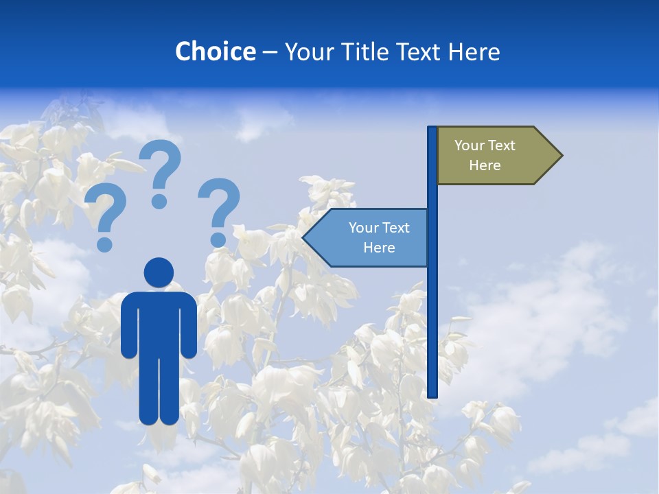 Beautiful Flower Yucca. Closeup PowerPoint Template