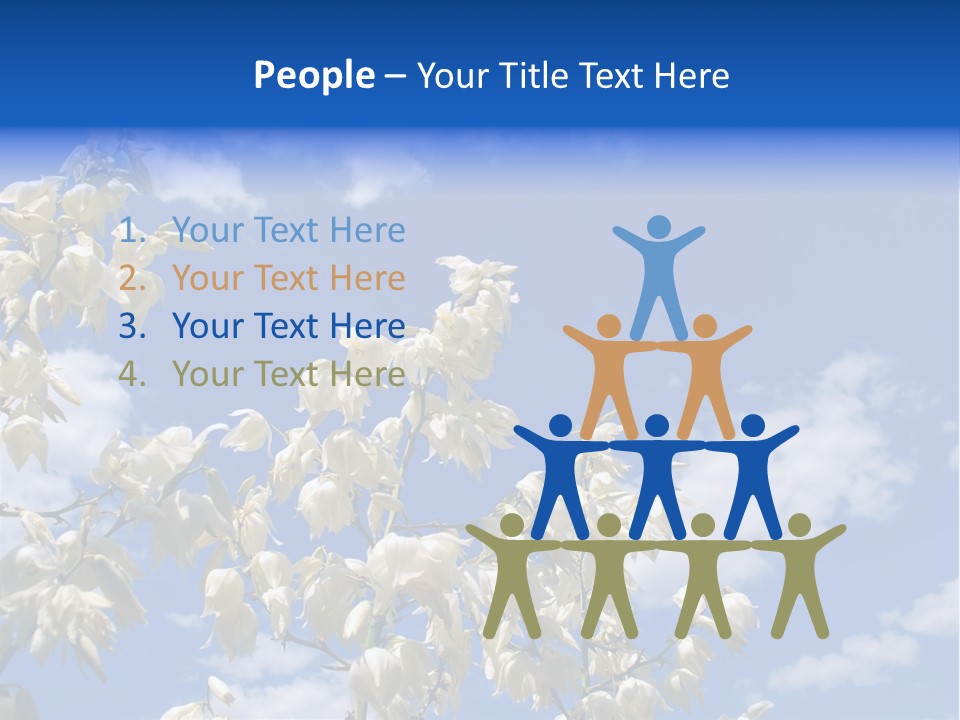 Beautiful Flower Yucca. Closeup PowerPoint Template