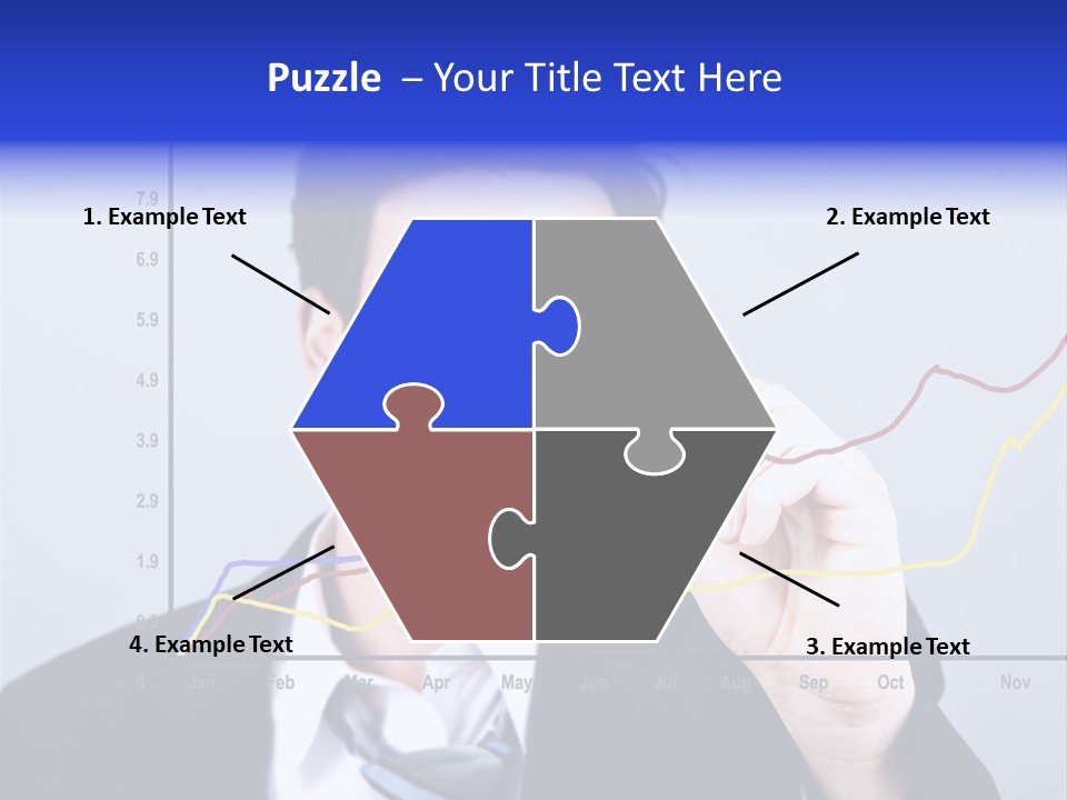 Attractive Business Man Drawing On A Graph PowerPoint Template