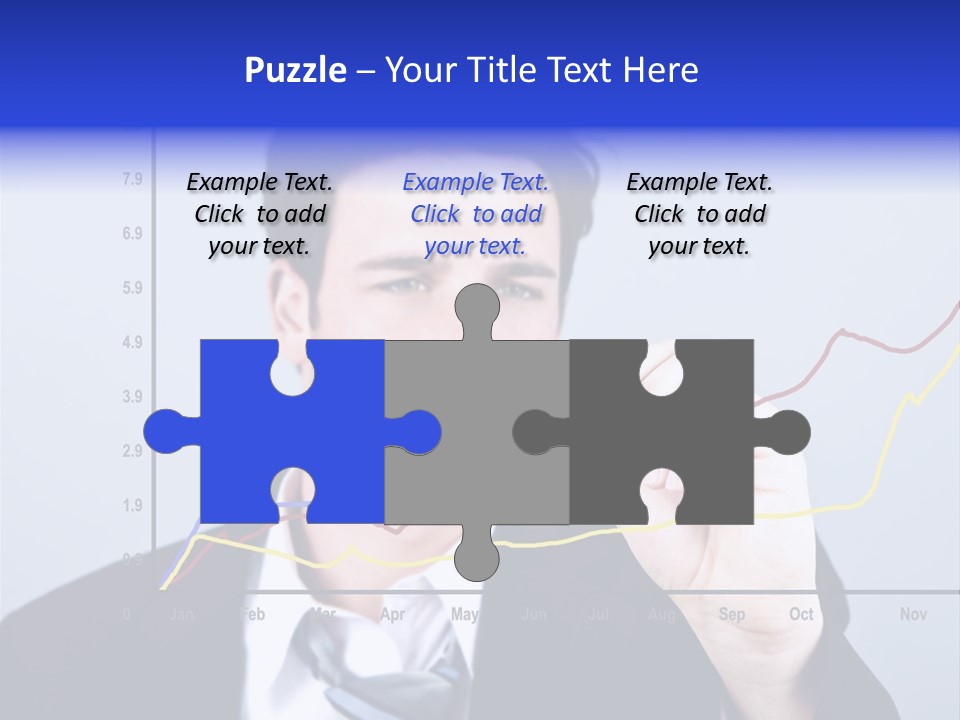Attractive Business Man Drawing On A Graph PowerPoint Template