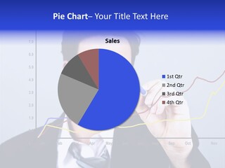 Attractive Business Man Drawing On A Graph PowerPoint Template