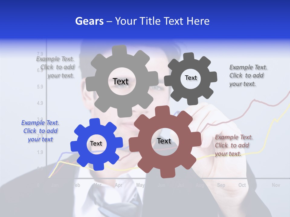 Attractive Business Man Drawing On A Graph PowerPoint Template