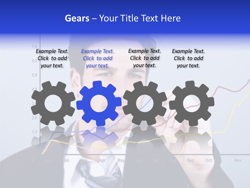 Attractive Business Man Drawing On A Graph PowerPoint Template