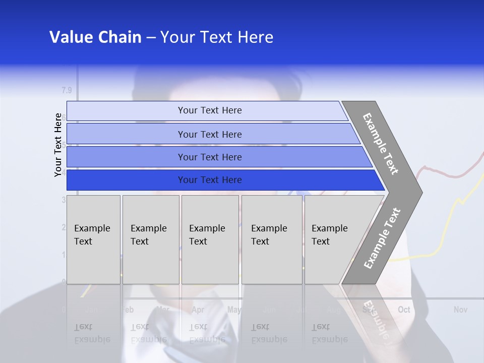 Attractive Business Man Drawing On A Graph PowerPoint Template
