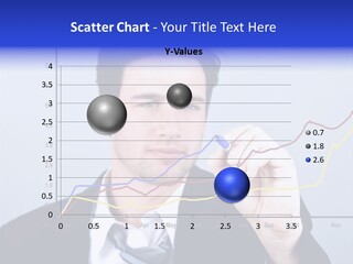 Attractive Business Man Drawing On A Graph PowerPoint Template