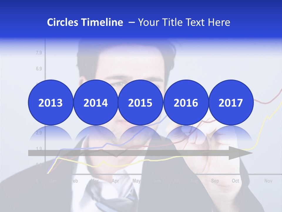 Attractive Business Man Drawing On A Graph PowerPoint Template
