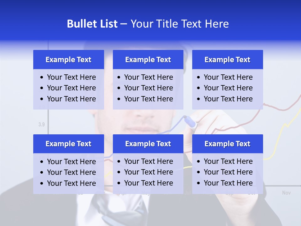 Attractive Business Man Drawing On A Graph PowerPoint Template