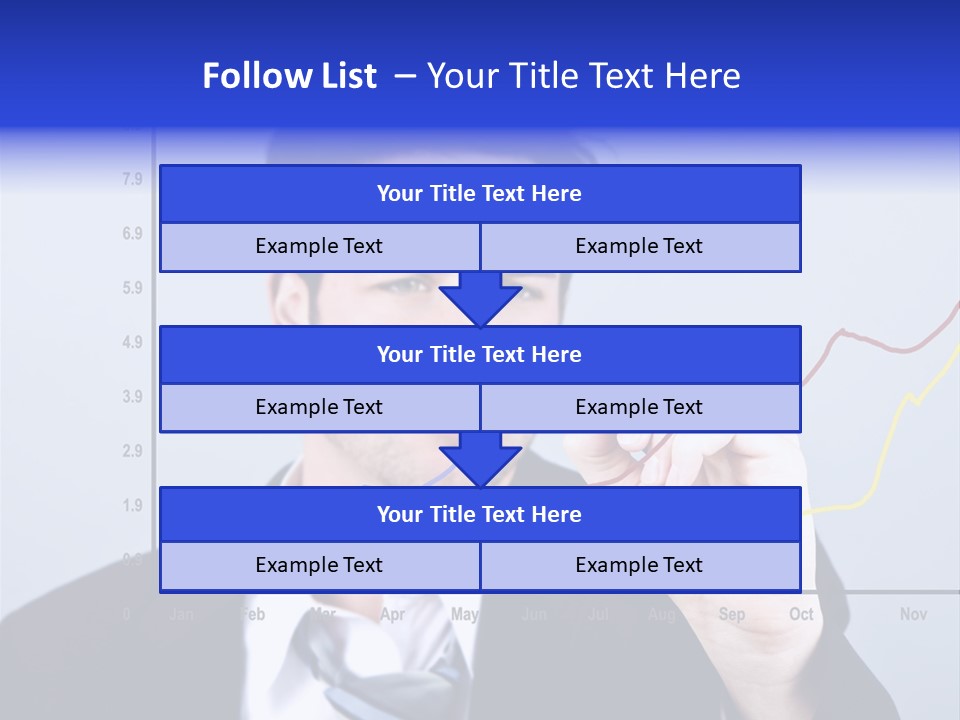 Attractive Business Man Drawing On A Graph PowerPoint Template