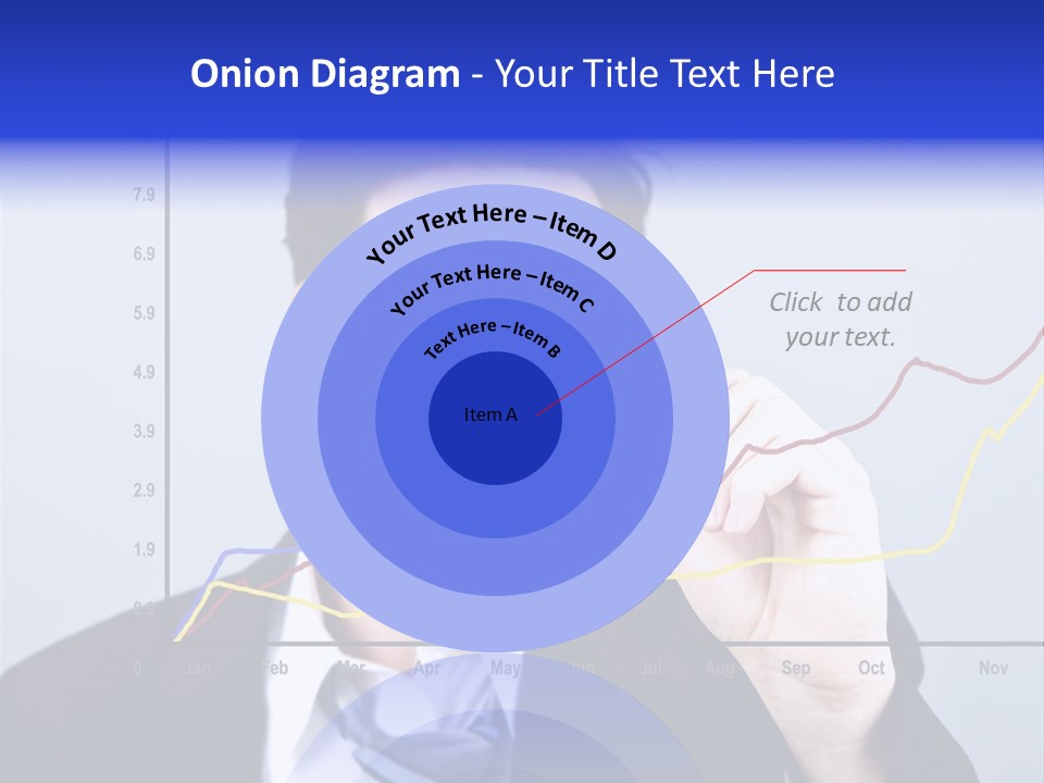 Attractive Business Man Drawing On A Graph PowerPoint Template