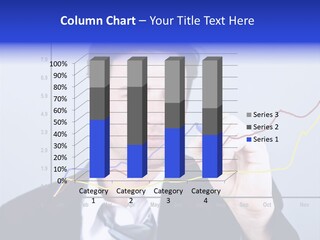 Attractive Business Man Drawing On A Graph PowerPoint Template