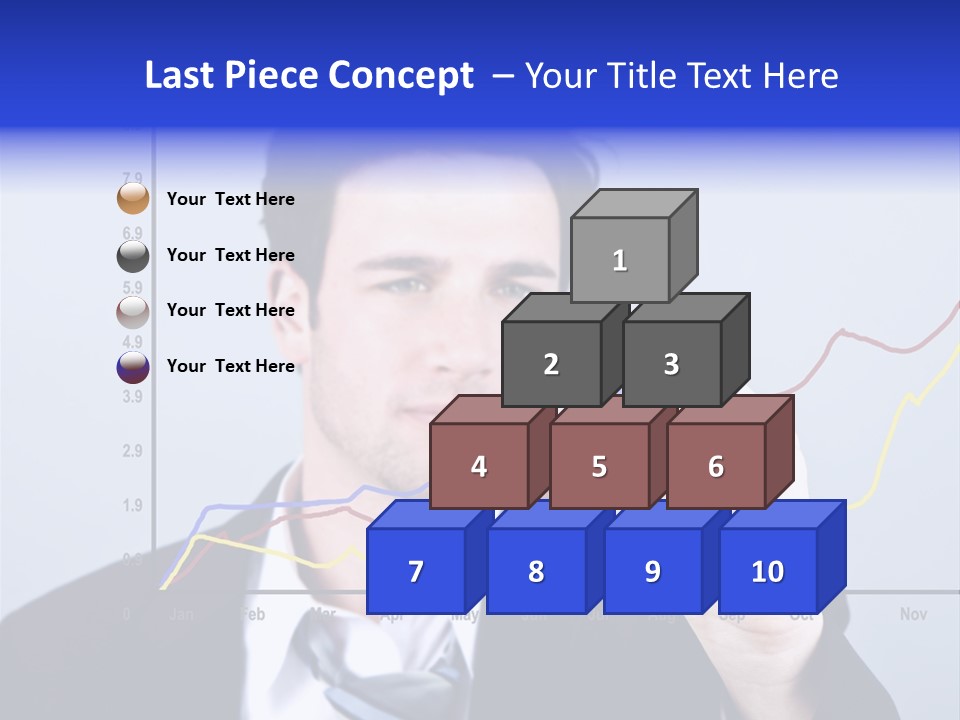 Attractive Business Man Drawing On A Graph PowerPoint Template