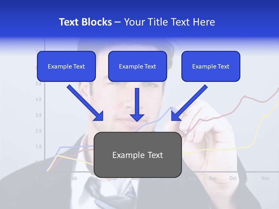 Attractive Business Man Drawing On A Graph PowerPoint Template