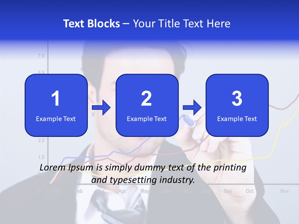 Attractive Business Man Drawing On A Graph PowerPoint Template