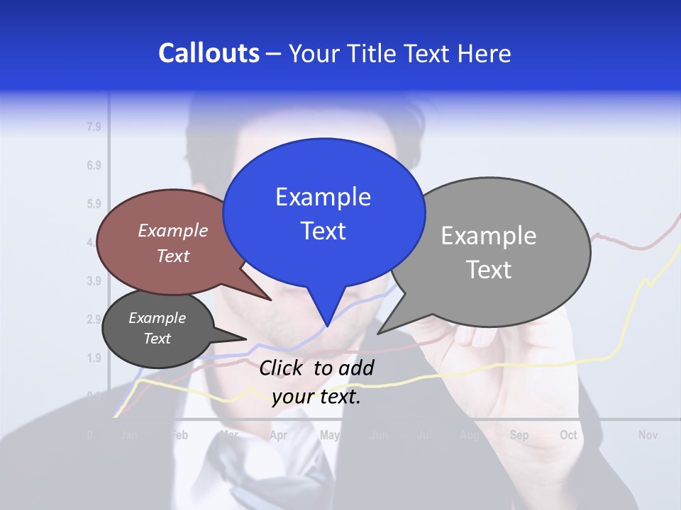 Attractive Business Man Drawing On A Graph PowerPoint Template