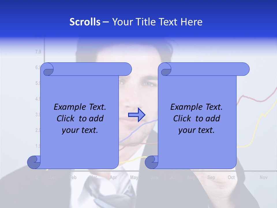 Attractive Business Man Drawing On A Graph PowerPoint Template