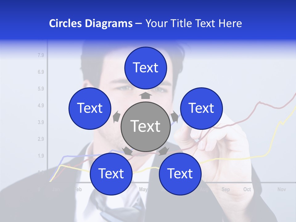 Attractive Business Man Drawing On A Graph PowerPoint Template