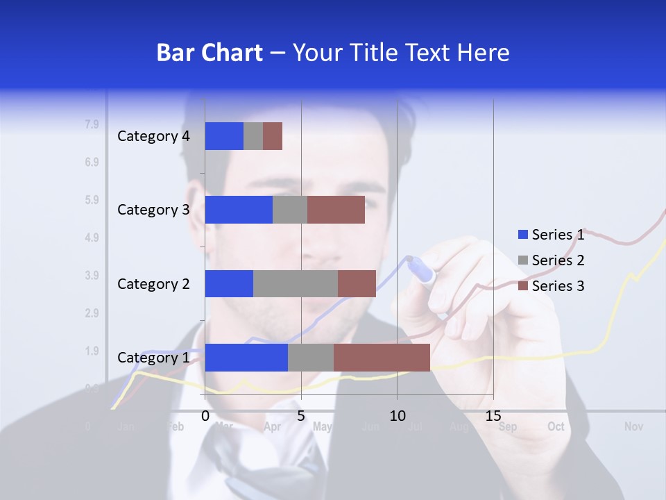 Attractive Business Man Drawing On A Graph PowerPoint Template