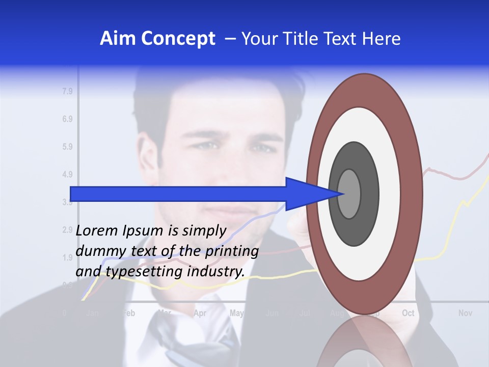 Attractive Business Man Drawing On A Graph PowerPoint Template
