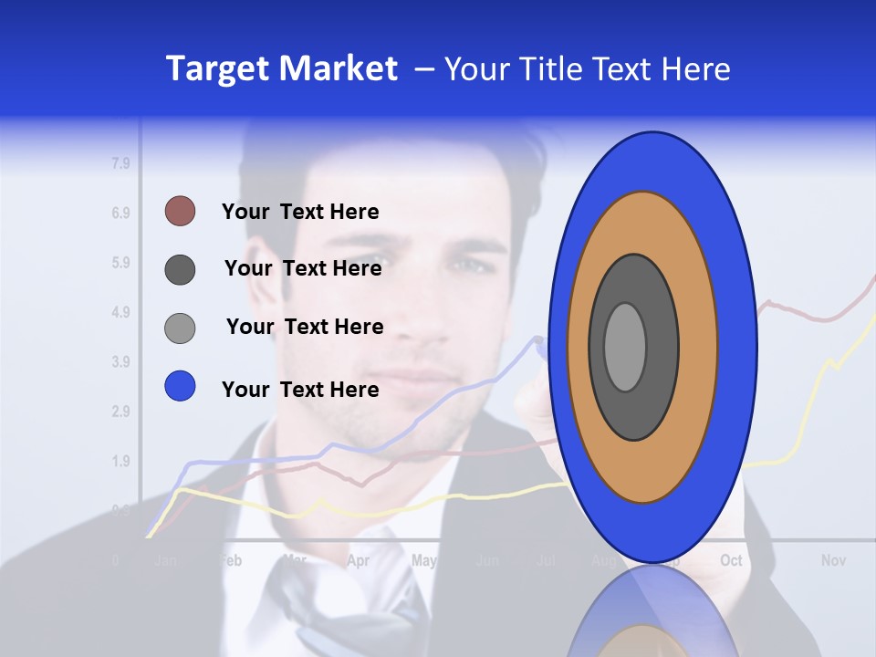 Attractive Business Man Drawing On A Graph PowerPoint Template