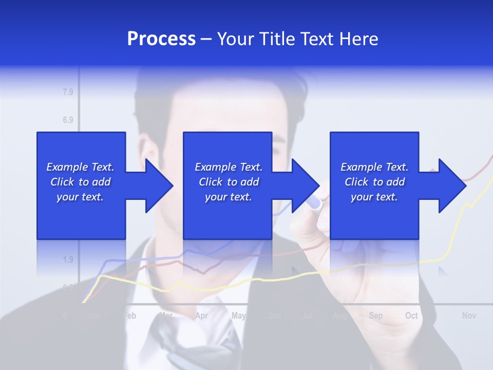 Attractive Business Man Drawing On A Graph PowerPoint Template