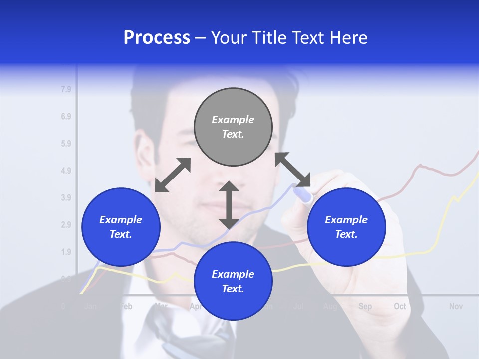Attractive Business Man Drawing On A Graph PowerPoint Template