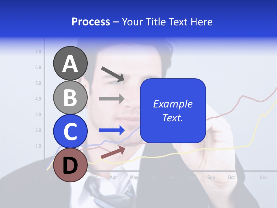 Attractive Business Man Drawing On A Graph PowerPoint Template