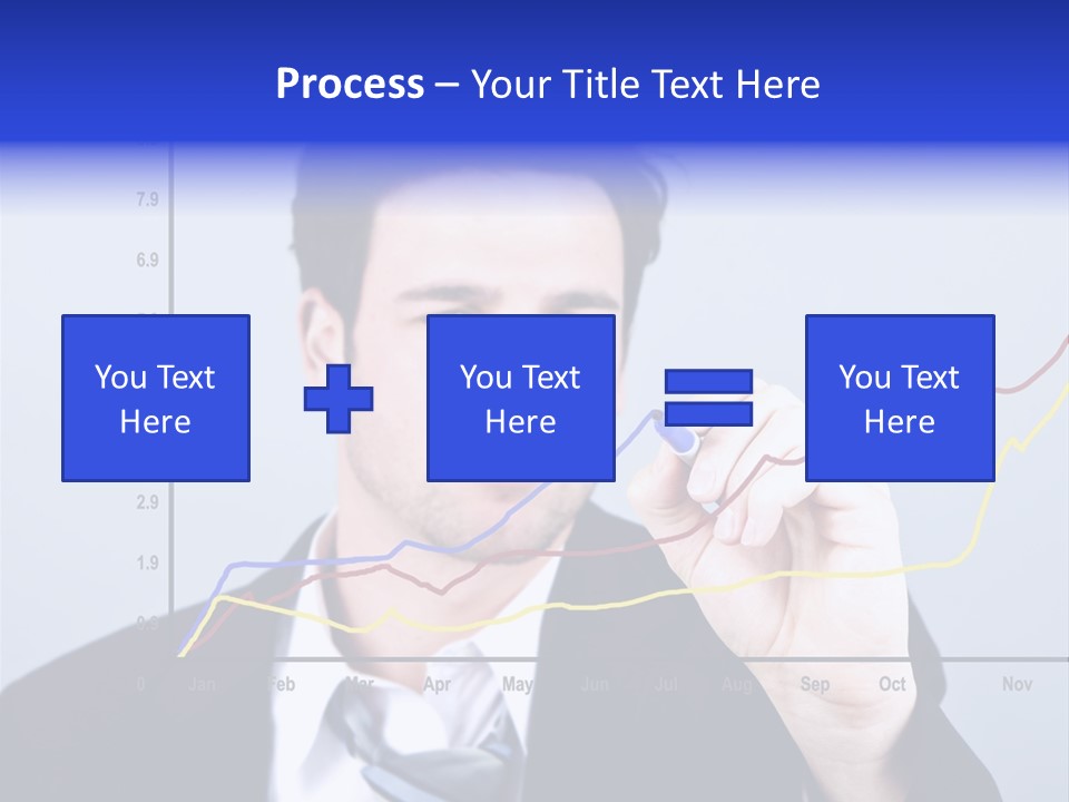Attractive Business Man Drawing On A Graph PowerPoint Template