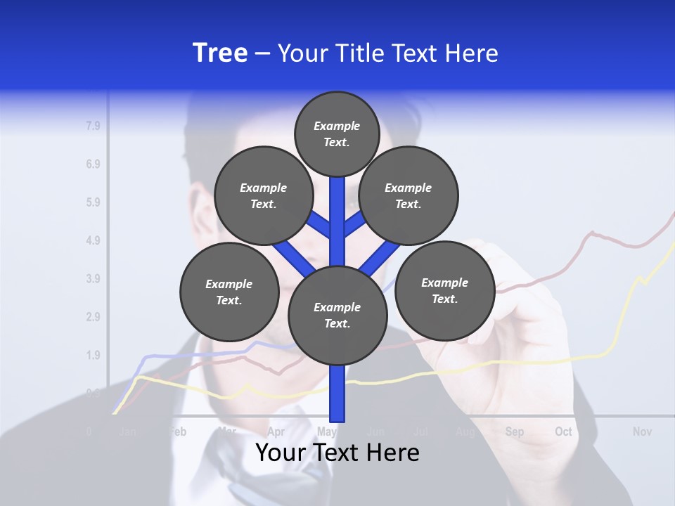 Attractive Business Man Drawing On A Graph PowerPoint Template