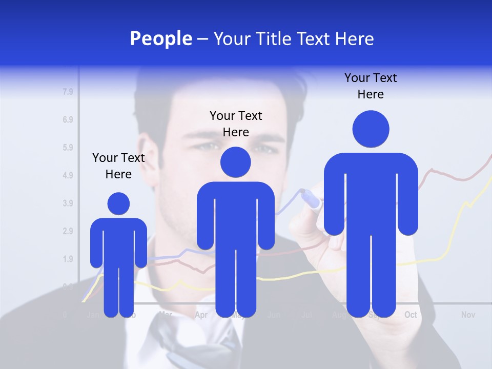 Attractive Business Man Drawing On A Graph PowerPoint Template